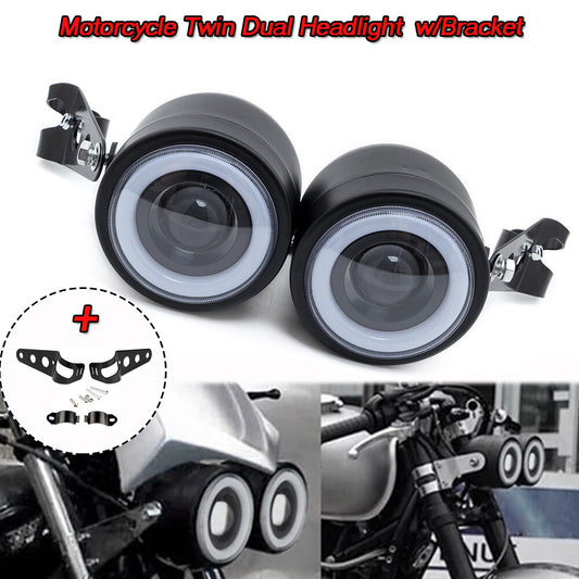 Dual-light motorcycle dual-light bracket kit universal for Honda black