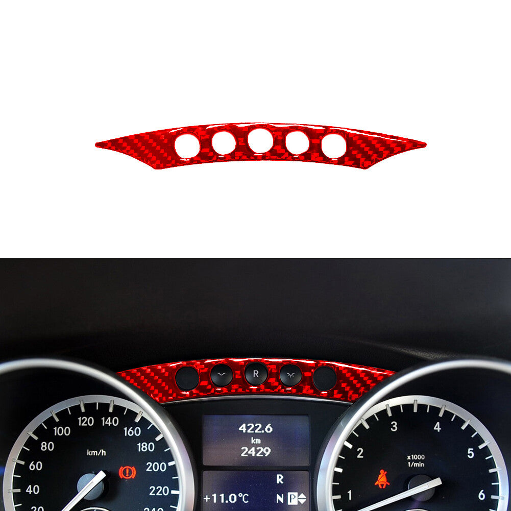 Red Speedometer Button Trim Cover Carbon Fiber for Mercedes R-Class 2009-2012