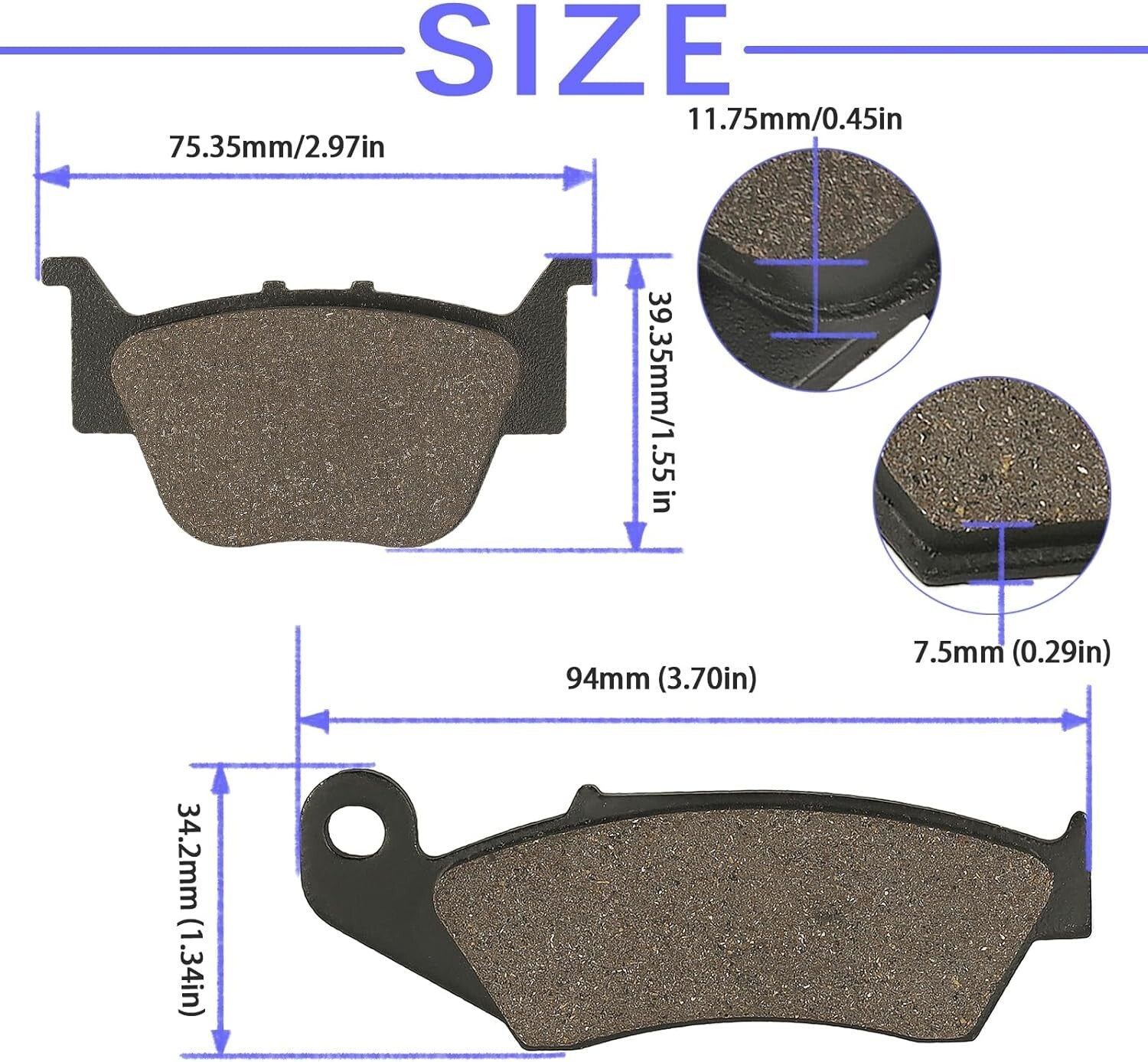 Front and Rear Brake Pads for HONDA TRX450R TRX 450R TRX 450 R TRX450ER TRX 450
