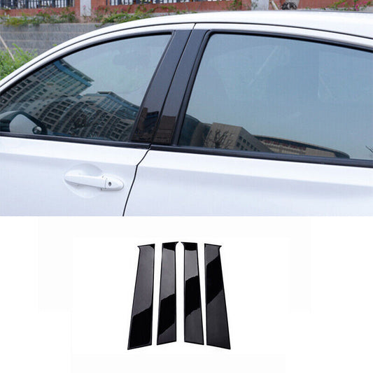 4P Black B-Pillar Posts Panel Window Trim Covers for Honda Vezel HR-V 2016-2022