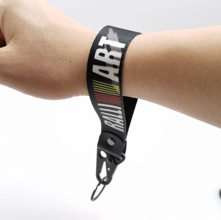 Car keychain/key ring with lanyard, car accessories, Ralliart, black, for Toyota .