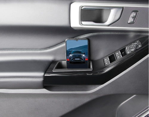 Black Front Car Door armrest Storage Box Holder 2PCS for Ford Explorer 2020-2023