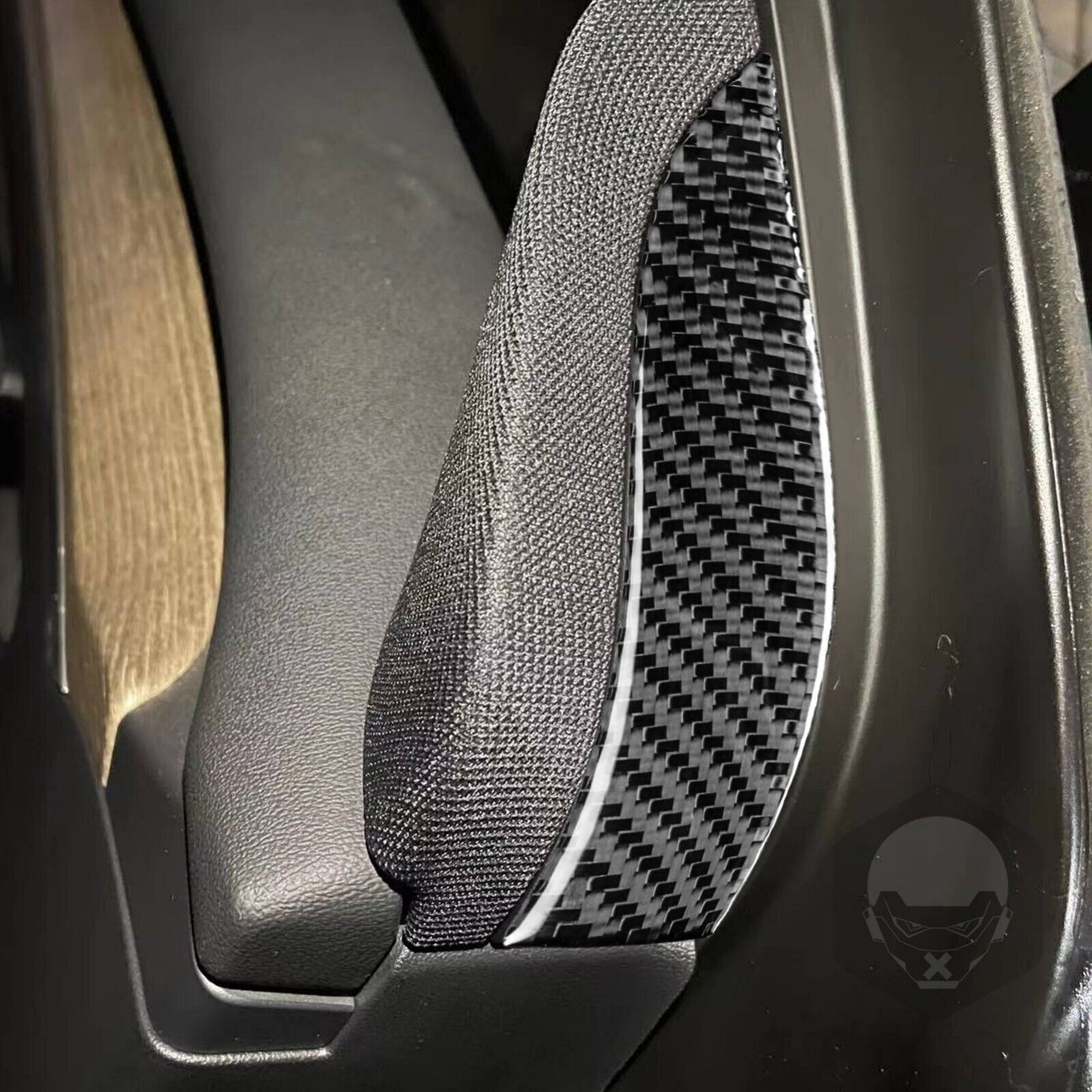 2Pcs Carbon Fiber Interior Door Speaker Cover Trim Sticker for Tesla Model 3/Y