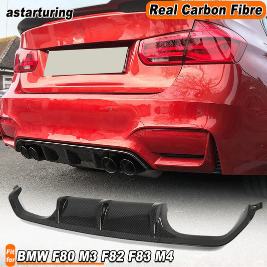 for BMW F80 M3 F82 F83 M4 2014-2019 REAL Carbon Rear Bumper Diffuser Spoiler Lip