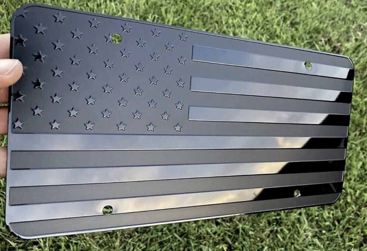 Black American flag car license plate cover, trunk boot, and rear cover for Toyota 12x6