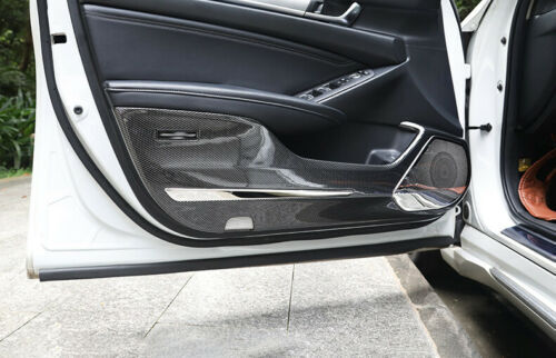 4X for Honda Accord 2018-2021 Carbon Fiber Inner Door Anti-Kick Panel Cover Trim