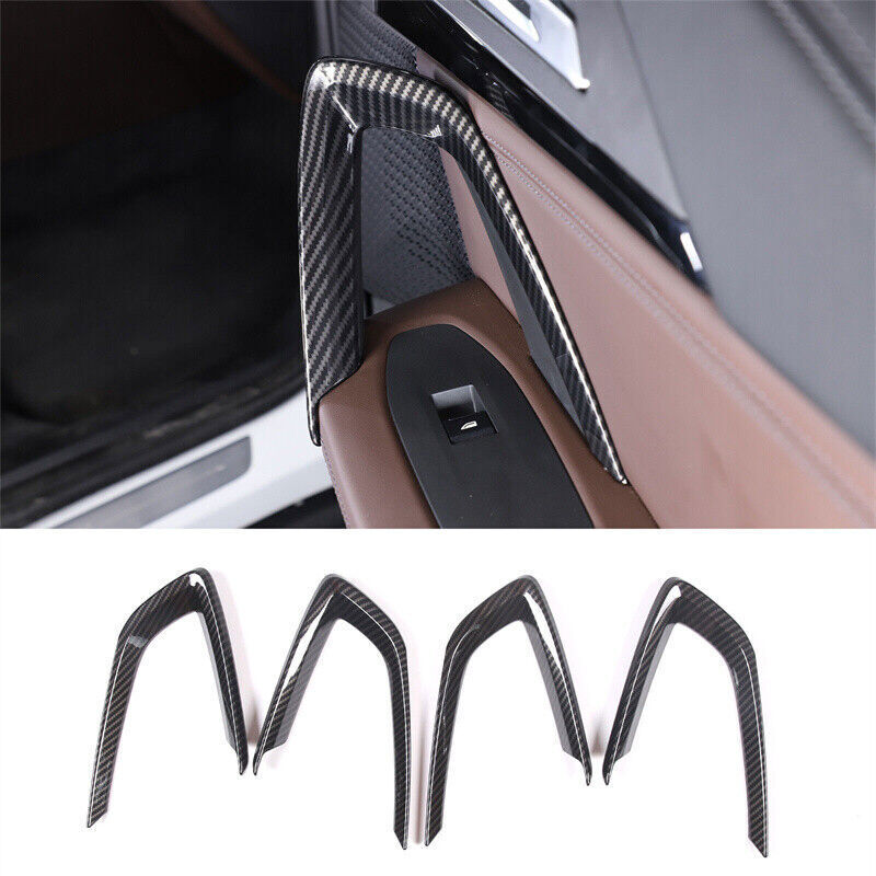 Carbon Fiber Look Inner Handle Door Armrest Frame Cover Trim for BMW X1 2023-25