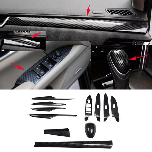 for Cadillac XTS 13-17 ABS Carbon Fiber Inner Centre Decoration Strip Cover Trim