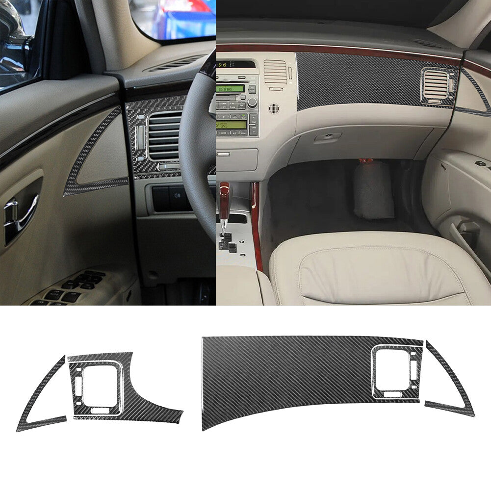 6Pcs Carbon Fiber Interior Dashboard Kit Cover Trim for Hyundai Azera 2006-2011