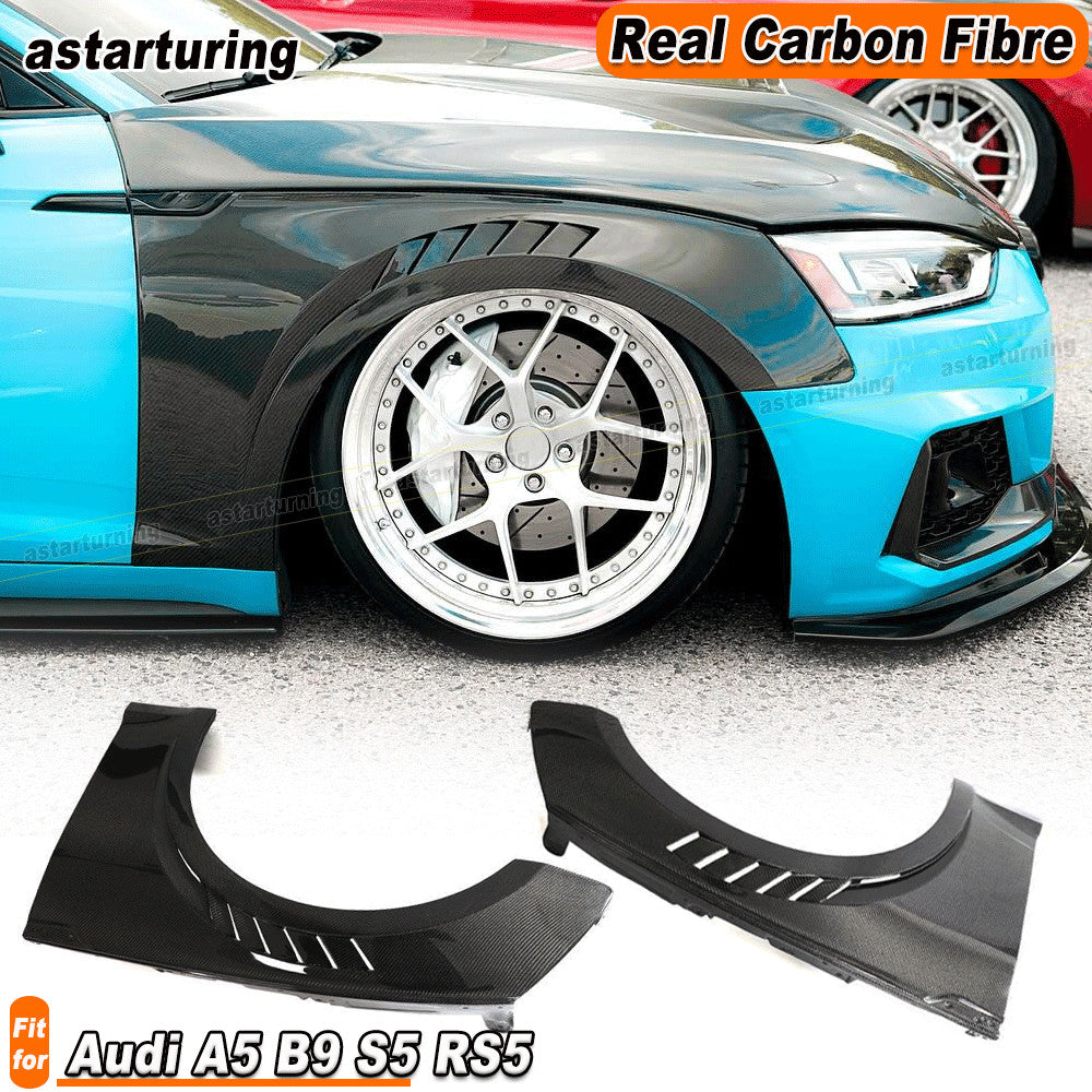 Fit for Audi A5 B9 S5 RS5 2017-2020 Real Carbon Exterior Side Fender Vent Trims