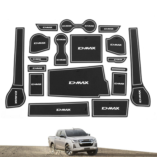 for ISUZU D-MAX 2021 - 2023 Gate Slot Cup Mat Non-Slip Pad Car Accessories WHITE