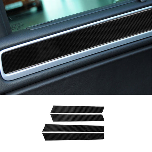 4Pcs Car Door Trim Strip Cover Decor Carbon Fiber for VW Touareg 2011-2018