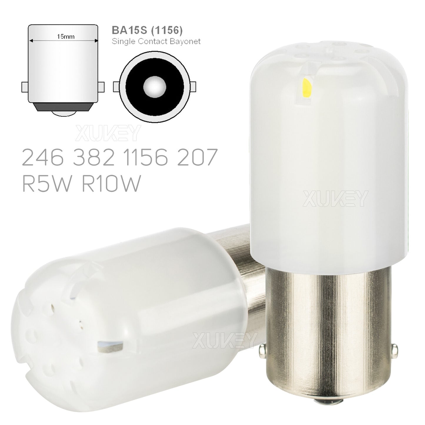 2PCS BA15S 18 SMD LED -BRIGHT WHITE 1156 R5w Brake Reverse Light Bulb Globe Lamp