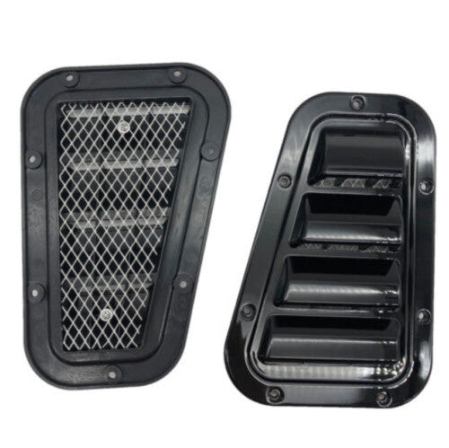 for Land Rover for Defender 2004-2018 Engine Hood Air Outlet Vent Cover Black Alloy