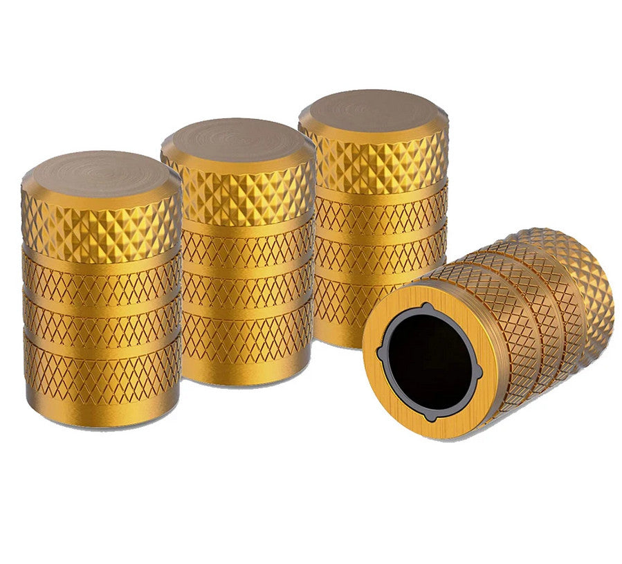 4-piece car tire valve cover rod air dust cover dice gold for Audi