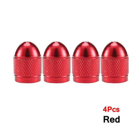 4-piece car tire valve cover rod air dust cover red bullet for BMW