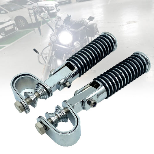 7/8 - 1 Folding Adjustable Universal Footpeg Footrest w/Mount Clamp for Harley