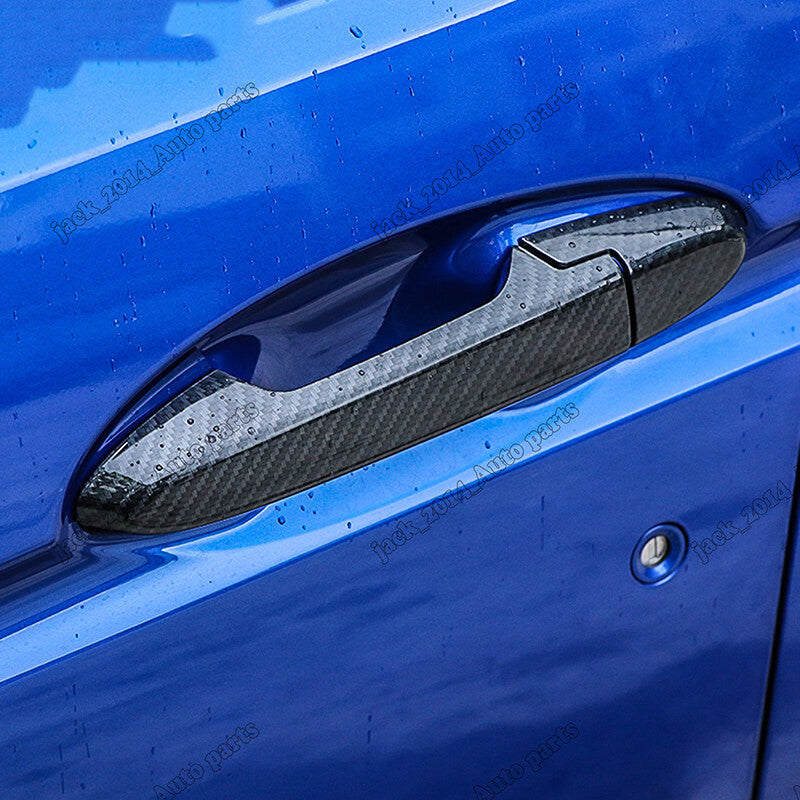 Glossy Carbon Fiber Side Door Handle Cover Trim for Honda Jazz Fit 2014-2020