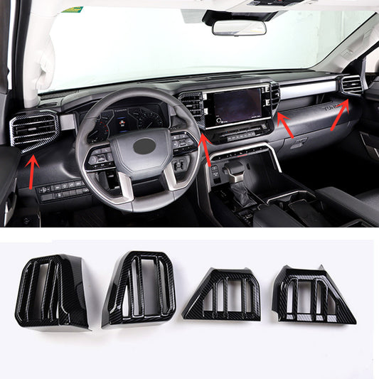 Suitable for Toyota Tundra 2022 2023 dashboard vent cover trim carbon fiber kit