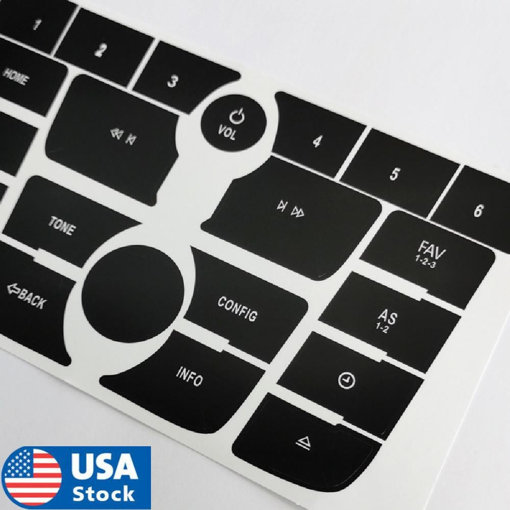 Car Radio Button Repair Decal Sticker Set Black for Buick Verano Encore 2012-15