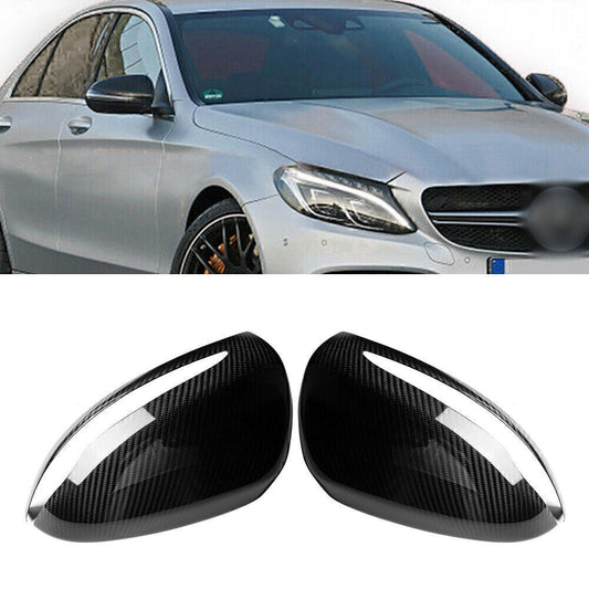 Carbon Fiber Side Mirror Caps Fit 2015-19 for MERCEDES BENZ W205 W222 S550 S600 S63