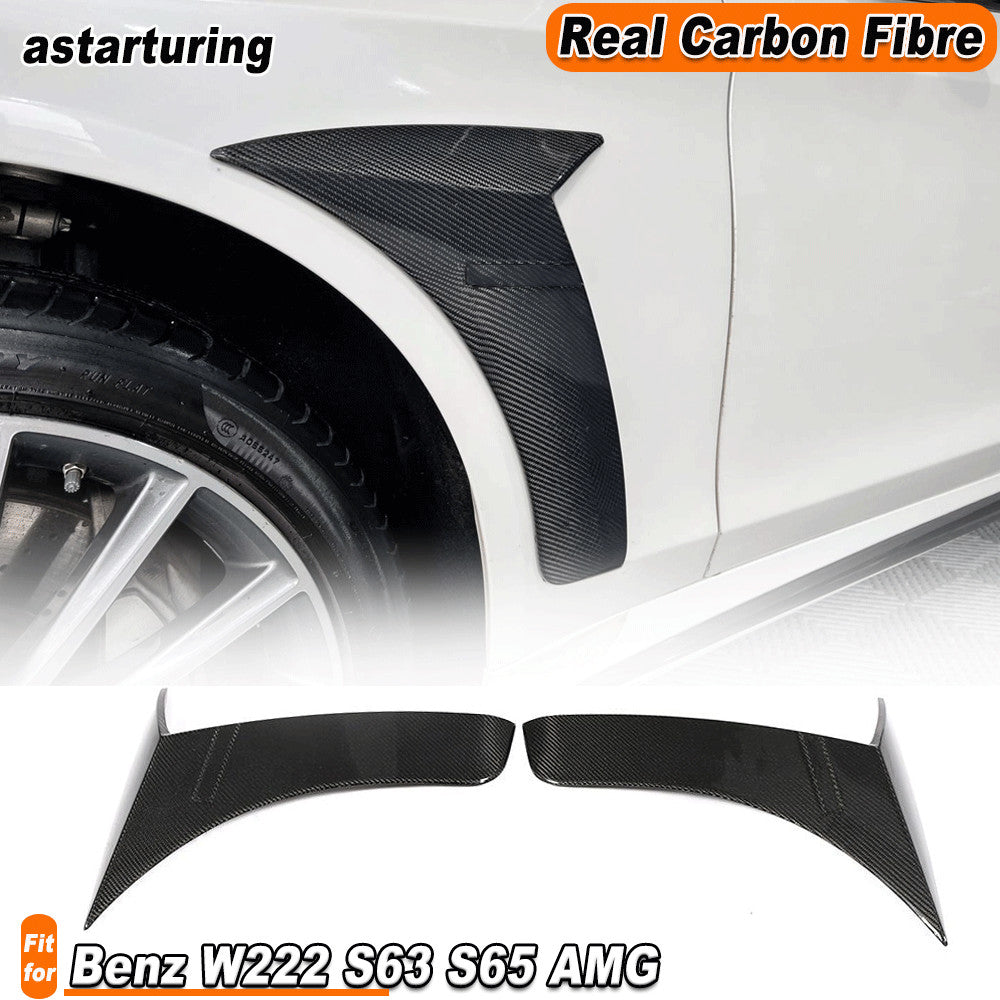 for Mercedes-Benz W222 S63 S65AMG 2014-20 REAL Carbon Side Air Vent Fender Fins
