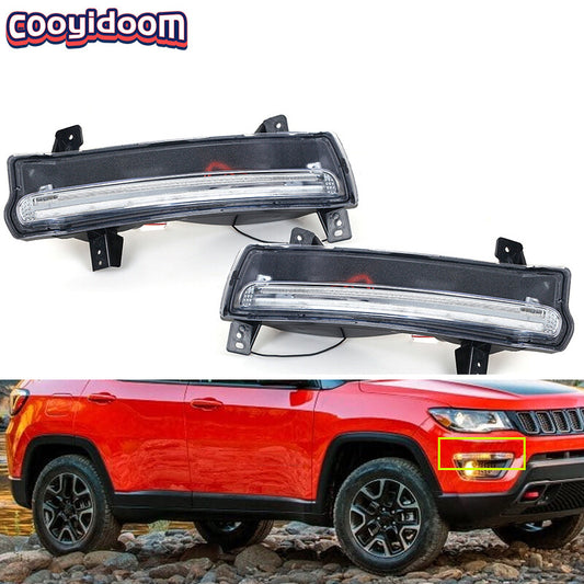 Suitable for 2017-19 for Jeep Compass LED Front Daytime Running Lights (DRL) and Fog Lights (LHRH)