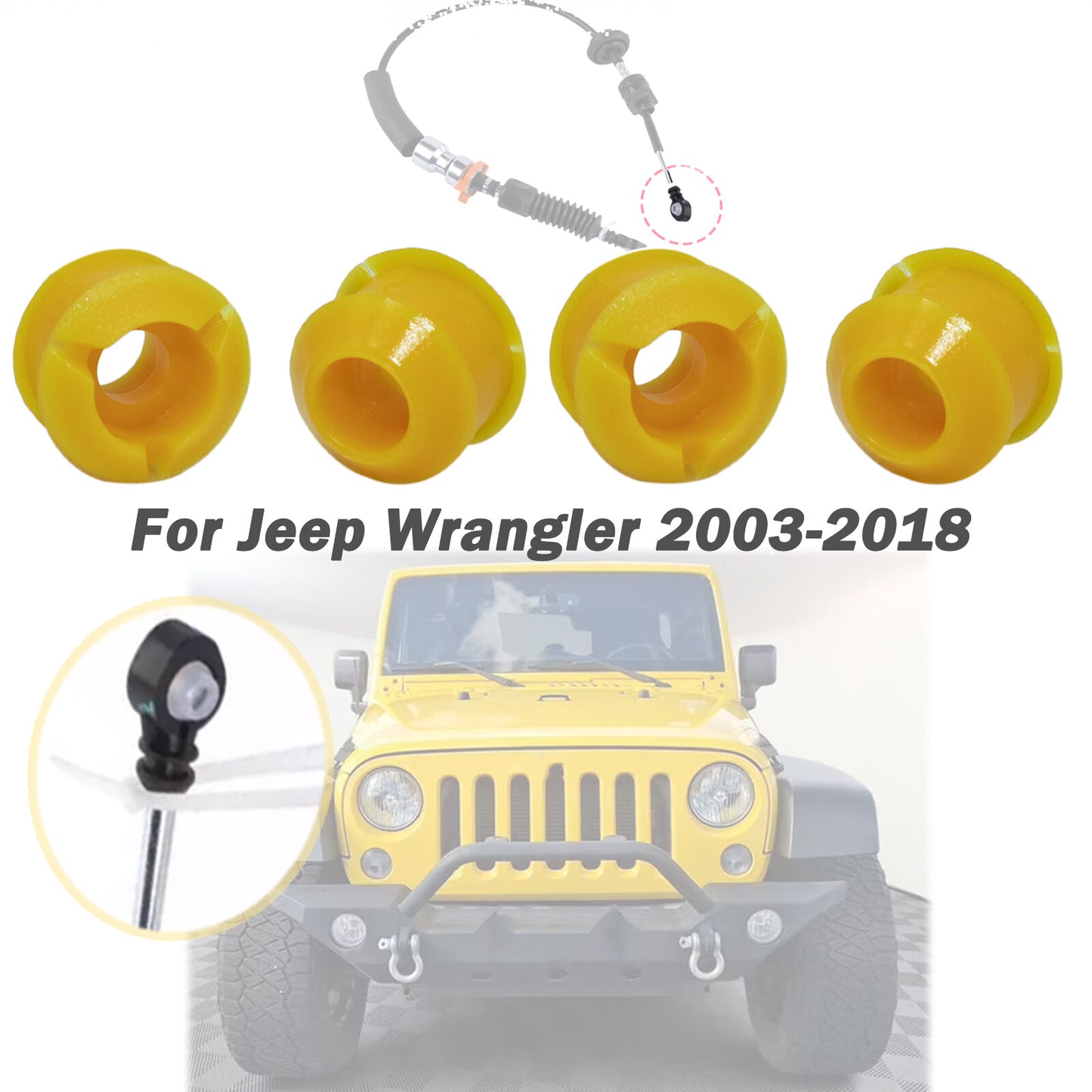 4PC for Jeep for Wrangler Gear Shift Cable Bushing Transmission Transfer Case 03-18