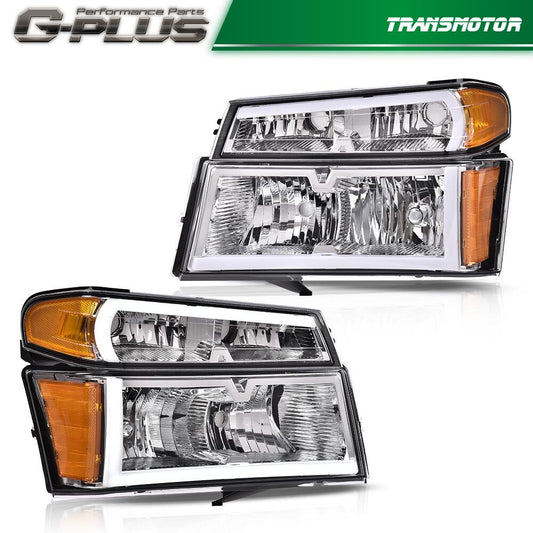 Suitable for 2004-2012 for Chevrolet Colorado for GMC for Canyon Chrome LED DRL headlights and crash protection lights.