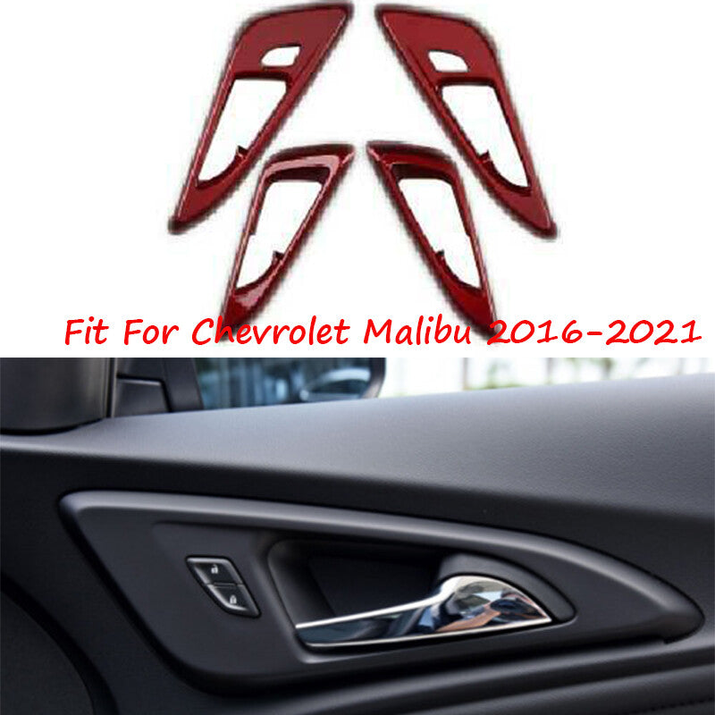 Paint Red Inner Door Handle Frame Trim 4PCS Car Fit for Chevrolet Malibu 16-2021