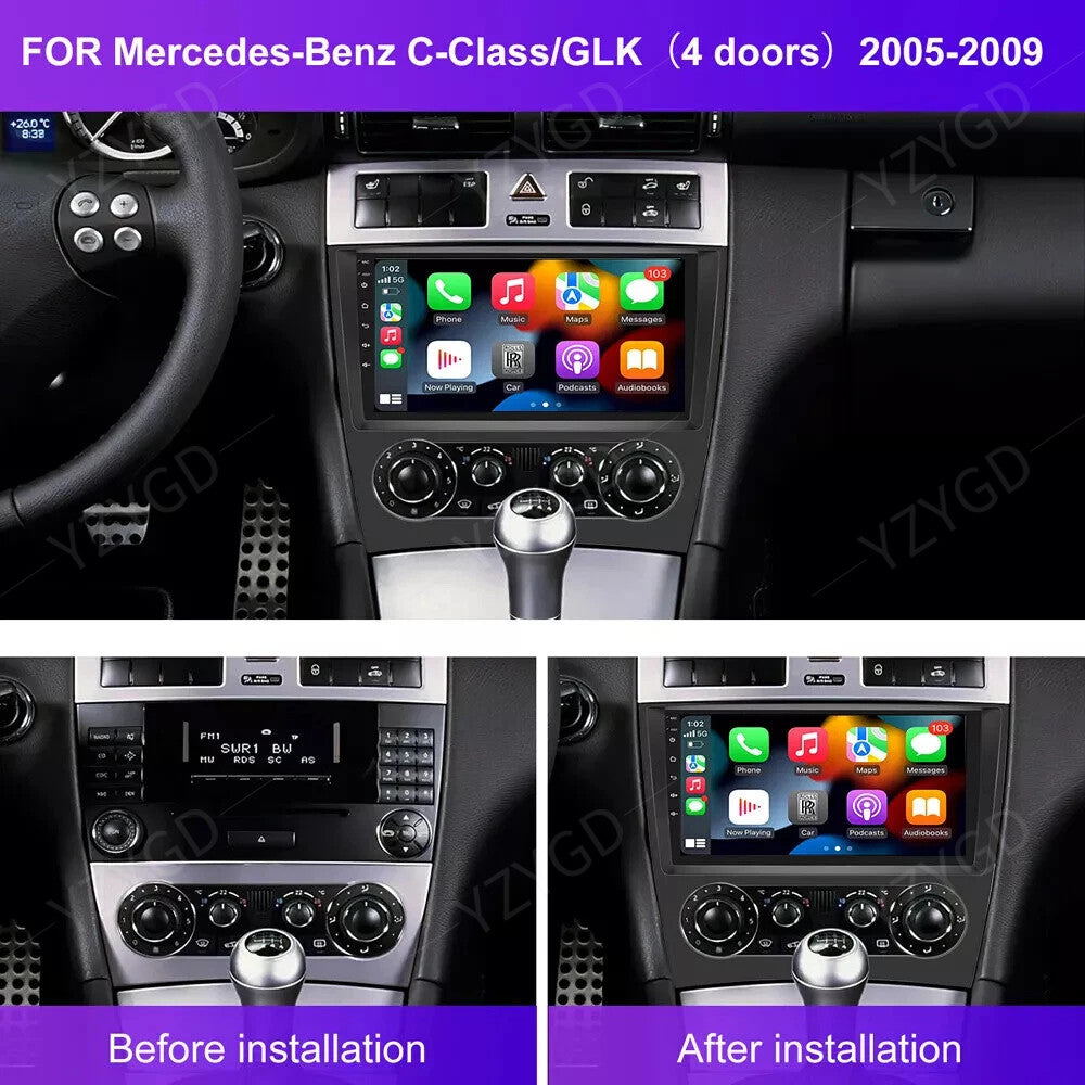 for Mercedes for Benz C-Class C230 C280 2004-2007 Stereo GPS Car Radio CarPlay WIFI