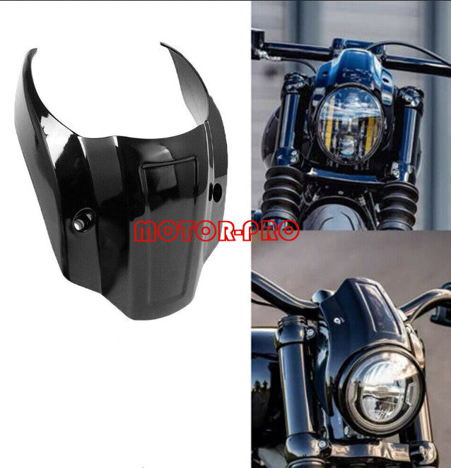 Short Gloss Black Headlight Fairing Cover for Harley Softail, Breakout, FXBR 18-23
