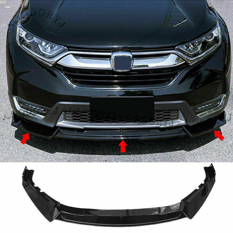 for Honda CR-V CRV 2017-22 Black ABS Front Bumper Lip Splitter Spoiler Guard Kit