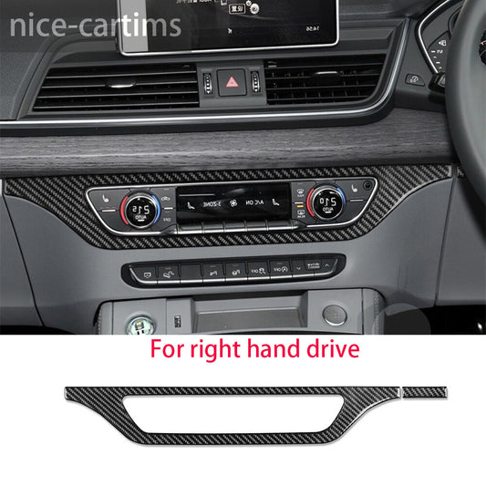for Audi Q5 Q5L 2018-2023 RHD Interior CD Switch Button Panel Cover Carbon Fiber