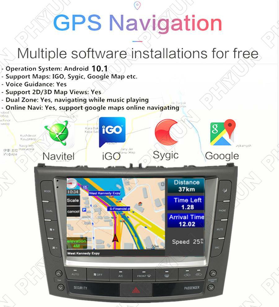 9 Android 10.1 Stereo Radio GPS Nav Head Unit WIFI Carplay for Lexus IS 2005-12