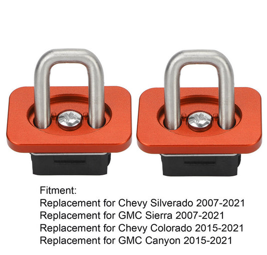 2pcs Inner-Bed Retractable Truck Bed Tie-Down 35° Anchors Aluminum for Chevy / for GMC