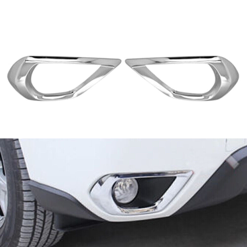 2pcs Front Fog Light Lamp Cover Trim Chrome Fit for Subaru Forester 2013 2014 2015