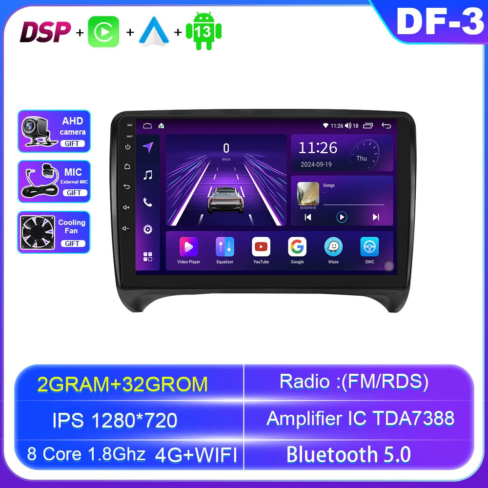 Android Carplay Car Radio for Audi TT MK2 8J 2006-2014 GPS Multimedia Player