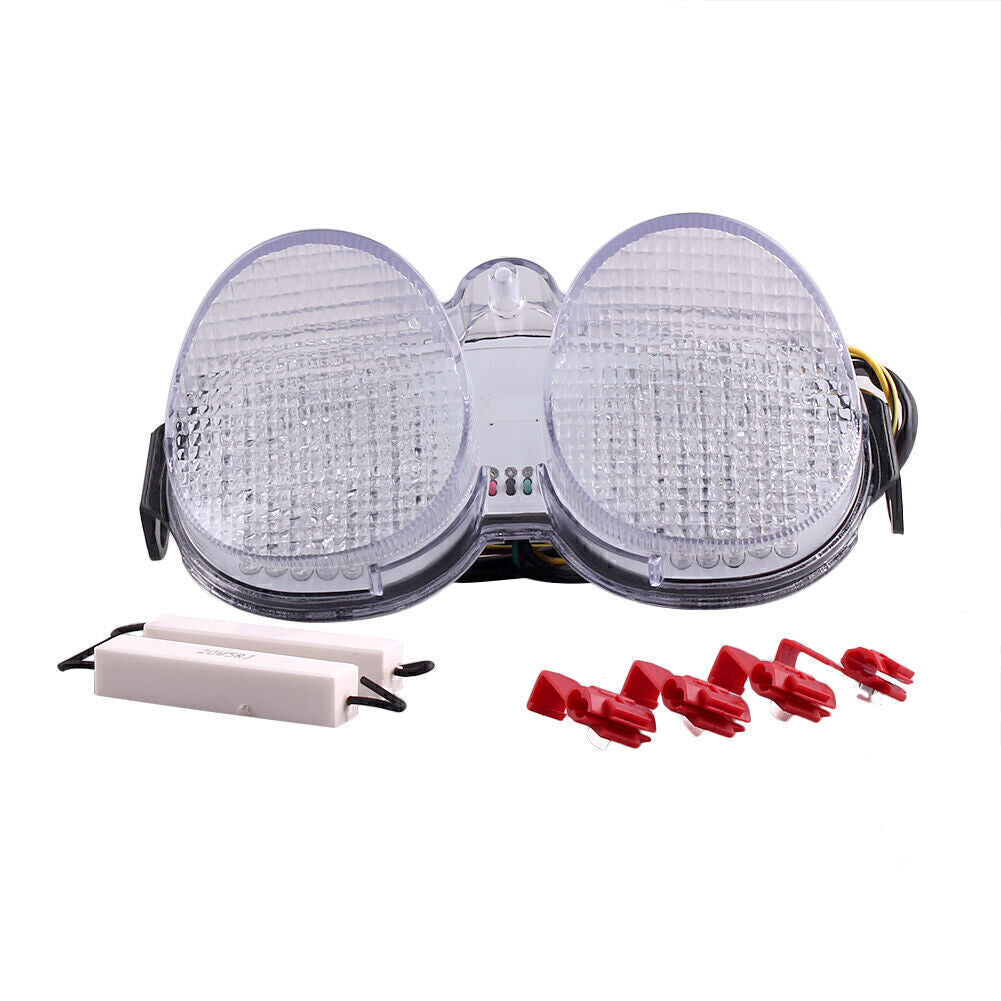 Clear Motorcycle LED Tail Light Turn Signals Lamp for YAMAHA YZF R6 2001 2002