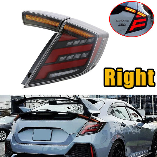 RH LED Tail Light for 2016-21 for Honda for Civic Hatchback/Type R Taillights Clear Lens