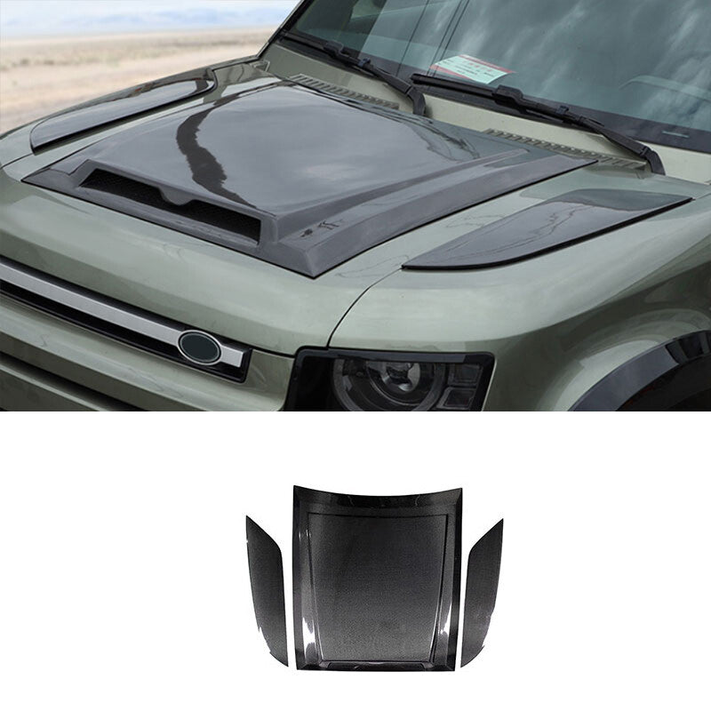 Engine Hood for Land Rover for Defender 2020-2023 Replace Cover Dry Carbon Fiber 3X