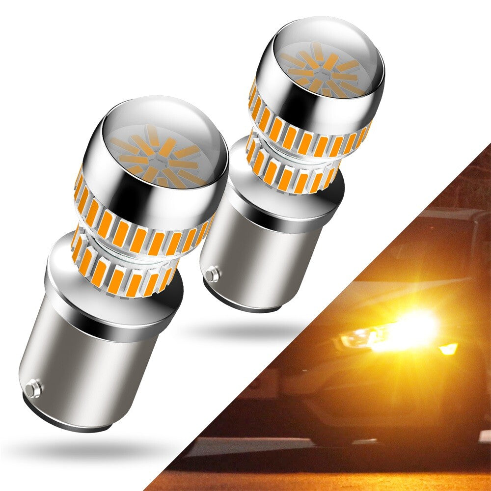 Oxtor LED Front Turn Signal (DRL) Parking Bulbs (Yellow/Amber) 1157 2057 2357