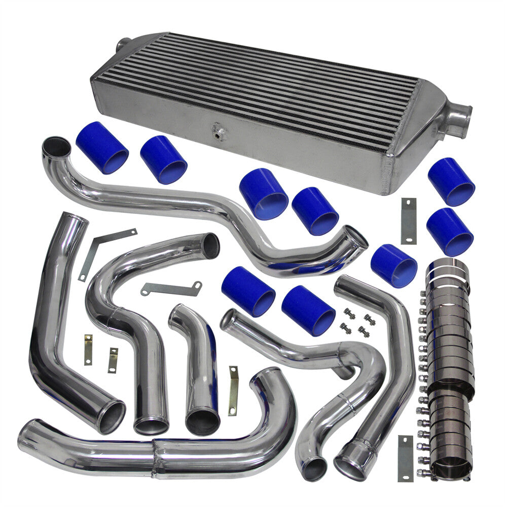 Front Mount Turbo Intercooler Kit for Subaru WRX STI Impreza GDA GDB 00-05 Blue