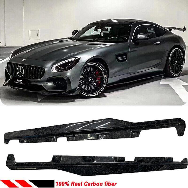 for Mercedes -AMG GT GTS GT S Carbon Fiber Side Skirts Extended to the Sides of the C190