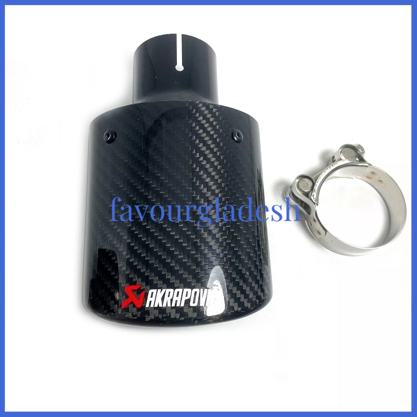 Oval Slanted Akrapovic Carbon Fiber Exhaust tip exhaust muffler pipe 70-115mm