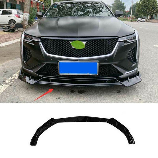 for Cadillac CT4 2020-2024 Gloss Black Front Bumper Lip Spoiler Splitter Trim 3P