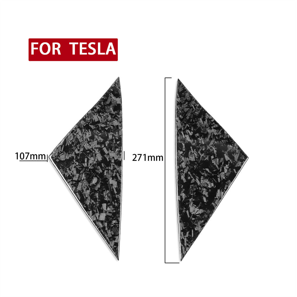 for Tesla for Model Y 2020-22 Front Door A-pillar Triangle Cover Forged Carbon Fiber