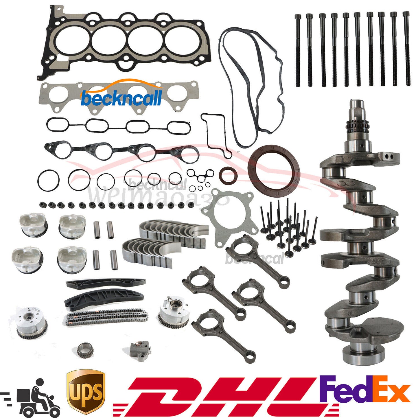 G4FG 1.6L Engine Overhaul Rebuild Kit-Crankshaft / Rods / Timing for Hyundai for Kia