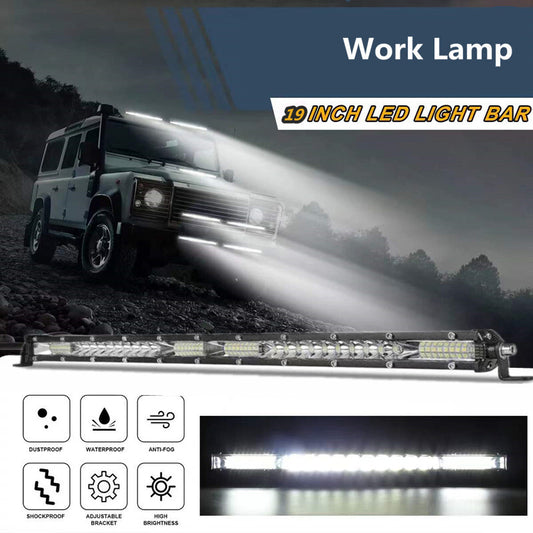 19in Car 40LED Row Flood Spot Combo Bar Driving Waterproof White Led Work Light