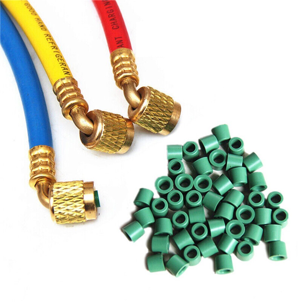 50pcs Air Conditioning Rubber Sealing O-Ring A/C 1/4 Charging-Hose Valve Gasket